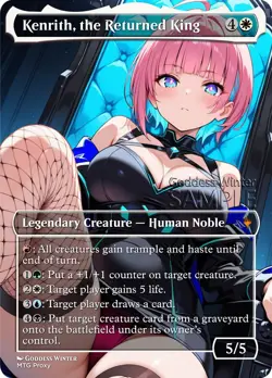 MTG - Kenrith, the Returned King - Fanart Borderless Style - EDH / Playtest - Image 1