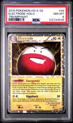 2010 POKEMON TRIUMPHANT ELECTRODE PRIME #93 ULTRA RARE HOLO PSA 8 NM #122724538 - Image 1