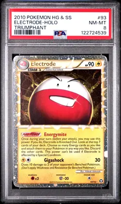 2010 POKEMON TRIUMPHANT ELECTRODE PRIME #93 ULTRA RARE HOLO PSA 8 NM #122724539 - Image 1