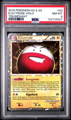 2010 POKEMON TRIUMPHANT ELECTRODE PRIME #93 ULTRA RARE HOLO PSA 8 NM #122724527 - Image 1