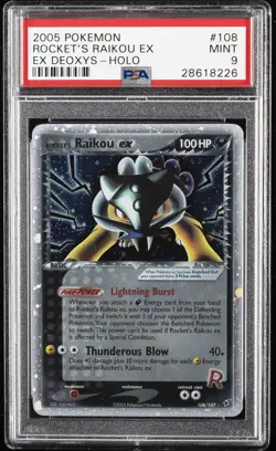 2005 POKEMON EX DEOXYS #108 ROCKET'S RAIKOU EX-HOLO PSA 9 - Image 1
