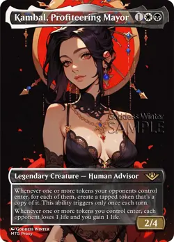 MTG - Kambal, Profiteering Mayor - Fanart Borderless Style - EDH / Playtest - Image 1