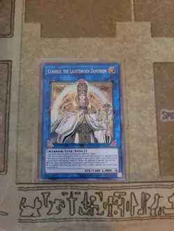 YUGIOH CURIOUS THE LIGHTSWORN DOMINION EXFO-EN091 SUPER UNLIMITED ED NM - Image 1