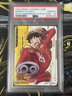 One Piece Luffy Jump 55th Anniversary Card PSA 10 - Image 1