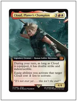 1x Cloud, Planet's Champion, Extended Art, Final Fantasy, Magic MTG NM - Image 1