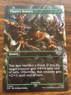 MTG Lord of the Rings Pippin's Bravery 414 BOARDERLESS NM+ - Image 1