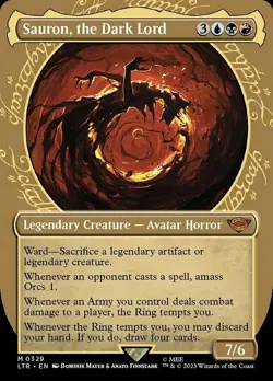 MTG Sauron, the Dark Lord - Foil - Showcase, Light Play, English Universes Beyon - Image 1