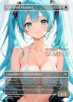 MTG - Voice of Victory - Fanart Borderless Style - EDH / Playtest - Image 1