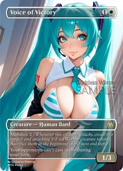 MTG - Voice of Victory - Fanart Borderless Style - EDH / Playtest - Image 1