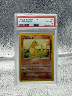 1999 Pokemon Game #46 Charmander PSA 8 Base Set Unlimited Card - Image 1