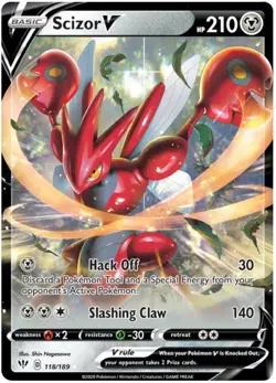 LP Pokemon Scizor V - 118/189 - Ultra Rare Lightly Played Darkness Ablaze - Image 1