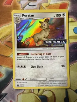 POKEMON PROMO CARD - S & M UNBROKEN BONDS PRE-RELEASE - PERSIAN SM182 NM / LP - Image 1