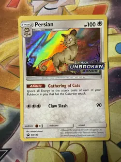 POKEMON PROMO CARD - S & M UNBROKEN BONDS PRE-RELEASE - PERSIAN SM182 NM / LP - Image 4