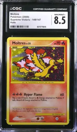 Pokemon Moltres 149/147 Holo Secret Rare Supreme Victors CGC 8.5 (pack fresh) - Image 1