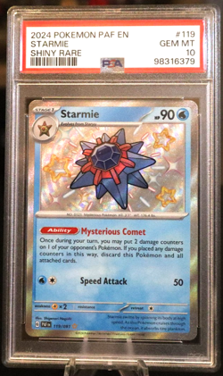 2024 Pokemon TCG Paldean Fates #119 STARMIE Shiny Rare PSA 10 - Image 1