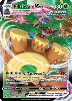 LP Pokemon Rillaboom VMAX - 023/264 - Ultra Rare Lightly Played Fusion Strike - Image 1