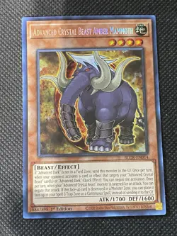 YuGiOh! Advanced Crystal Beast Amber Mammoth BLCR-EN014 Secret Rare 1st NM - Image 1
