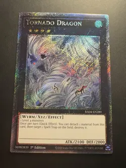 Yugioh! Tornado Dragon Platinum Secret Rare - RA04-EN289 1st Edition - English - Image 1