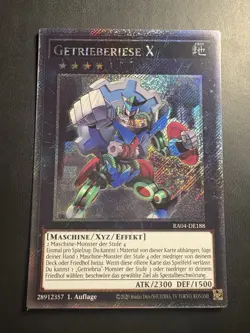 Yugioh! Getrieberiese X Platinum Secret Rare - RA04-DE188 1. Auflage - Deutsch - Image 1
