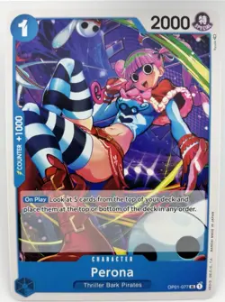 One Piece Card Game Romance Dawn PERONA UC# OP01-077 English New Card Non-Holo - Image 1