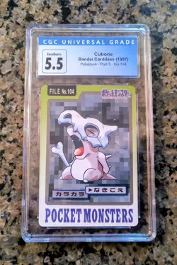 Cubone Pocket Monsters 1997 Carddass Pokemon Card CGC 5.5 EX+ Part 3 No. 104 W@W - Image 1