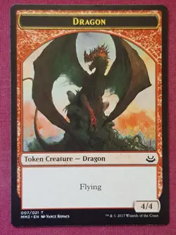 Magic The Gathering MODERN MASTERS 2017 MM3 DRAGON token card MTG - Image 1