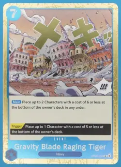 One Piece Card Game Gravity Blade Raging Tiger OP06-058 Rare English Edition New - Image 1