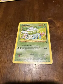 Pokemon TCG Bulbasaur Illustration Rare Card 67/130 Base Set 2 Near Mint 1999 - Image 1