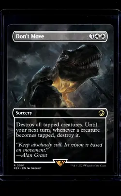 2023 MTG Magic the Gathering Jurassic Park World T Rex Borderless #1 Don't Move - Image 1