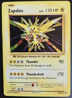 Zapdos 42/108 Evolutions Holo Rare Pokemon Card Damaged - Image 1