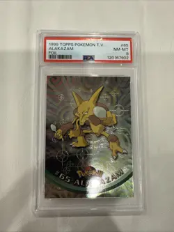 1999 Topps Pokemon Alakazam TV #65 Foil PSA 8 NM-MT - Image 1