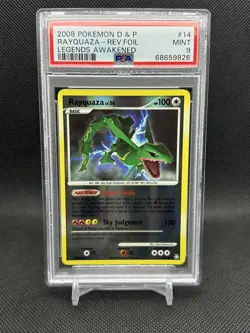 Pokemon - Psa 9 Rayquaza Reverse Holo - 14/146 Legends Awakened 2008 - Image 1