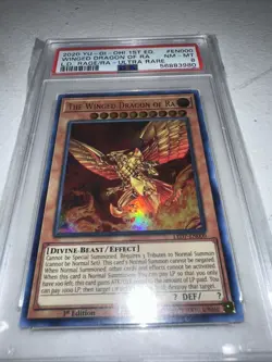 Yugioh The Winged Dragon of Ra EN000 Rage of Ra 1st Edition Ultra Rare PSA 8 - Image 1