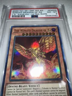 Yugioh The Winged Dragon of Ra EN000 Rage of Ra 1st Edition Ultra Rare PSA 8 - Image 2