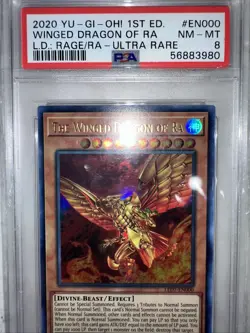 Yugioh The Winged Dragon of Ra EN000 Rage of Ra 1st Edition Ultra Rare PSA 8 - Image 3