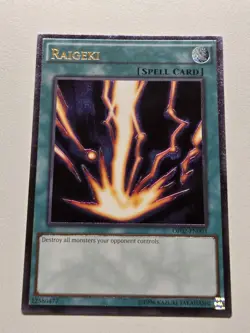 Raigeki OP02-EN003 Ultimate Rare Yugioh OTS Tournament Pack 2 UTR Mint Condition - Image 1