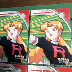 Team Rocket Cassidy HV5 Topps Pokemon Series 2 Heroes Villains Card Blue Logo 4 - Image 3