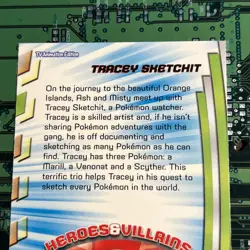 Tracey Sketchit HV11 Topps Pokemon Series 2 Heroes Villains Card Blue Logo - Image 5