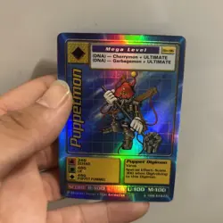 Puppetmon Card Bo-96 Mega Level Digimon Holo Foil, Bandai 1999/NM - Image 5