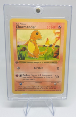 1st Edition Shadowless Charmander 46/102 Base Set Rare Vintage Pokemon Card MP - Image 1