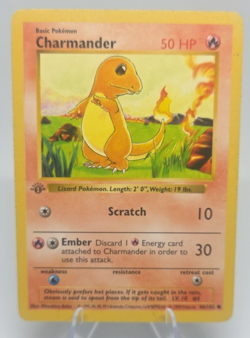 1st Edition Shadowless Charmander 46/102 Base Set Rare Vintage Pokemon Card MP - Image 4