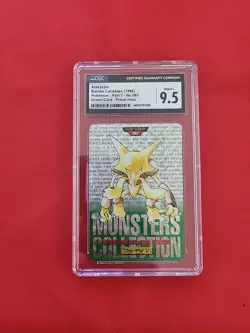 Pokemon: Alakazam Part 1 No.065 Green Card 1996 Japanese Prism Holo - CGC 9.5 - Image 1
