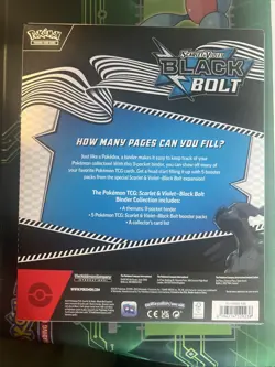 Pokemon TCG Scarlet & Violet Black Bolt Binder Collection Box 196214129238 - Image 2