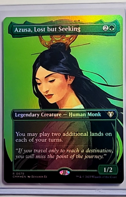 MTG Magic the Gathering Commander Masters Borderless Foil Azusa Lost but Seeking - Image 1