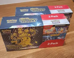 Pokemon Surging Sparks ETB And Booster Bundle 2 Pack Costco Set - Image 1