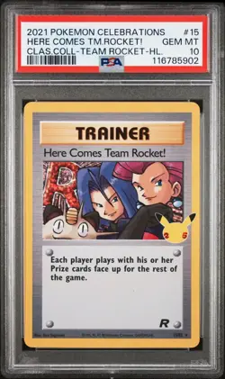 2021 Pokemon Celebrations Here Comes Team Rocket! Classic Collection PSA 10 - Image 1