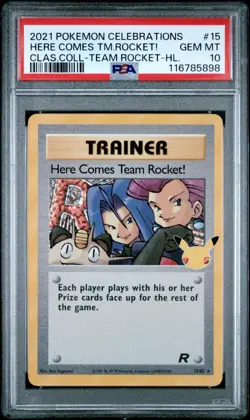 2021 Pokemon Celebrations Here Comes Team Rocket! Classic Collection PSA 10 - Image 3