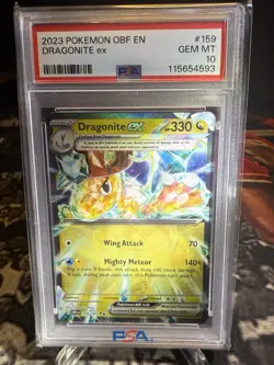 2023 POKEMON OBF EN-OBSIDIAN FLAMES #159 DRAGONITE EX PSA 10 - Image 2