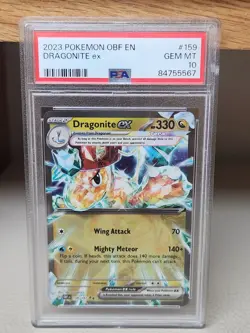 2023 POKEMON OBF EN-OBSIDIAN FLAMES #159 DRAGONITE EX PSA 10 - Image 1