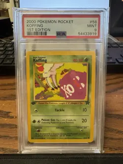 PSA 9 Pokemon 2000 1st Edition Team Rocket Koffing #58 - Image 1